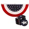 G128 - 5 Pack: USA Pleated Fan Flag 1.5x3FT Star Center Embroidered Polyester Stars and Stripes